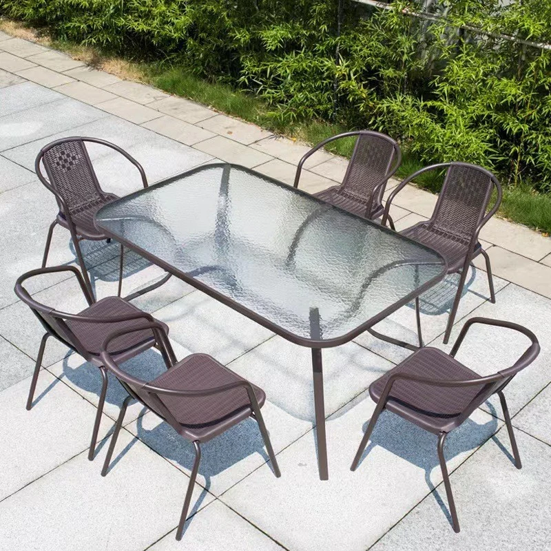 Morden Courtyard Balcony Outdoor Tea Table and Chair Combination Set
