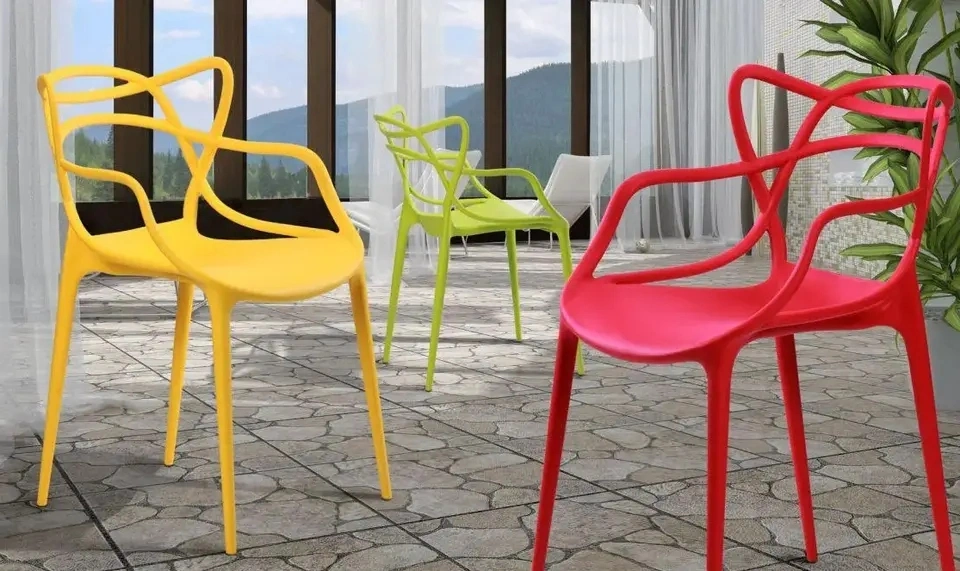 Cheap Stackable colorful Cafe Restaurant Chairs Cat Ear Molded Full PP Plastic Dining Chair