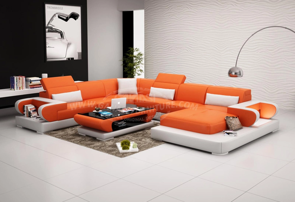 Modern European Livingroom Leather Dubai Sofa Furniture (G8002)