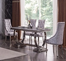 Black Glass Top Black Square Dining Table Set with White Leather Chair