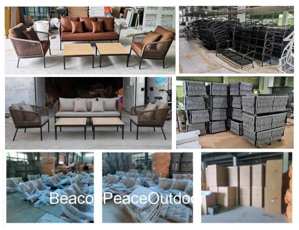 Beacon Hotel Villa Resort Yard Rattan Patio Wicker Bistro Woven Rope Sofa Garden Outdoor Furniture