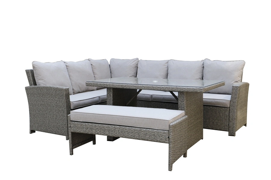 Best Quality Kd Structure Aluminum Modular Outdoor Garden Rattan Corner Sofa Set