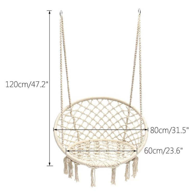 Cotton Handmade Macrame Hanging Hammock Swing Chair for Outdoor Patio