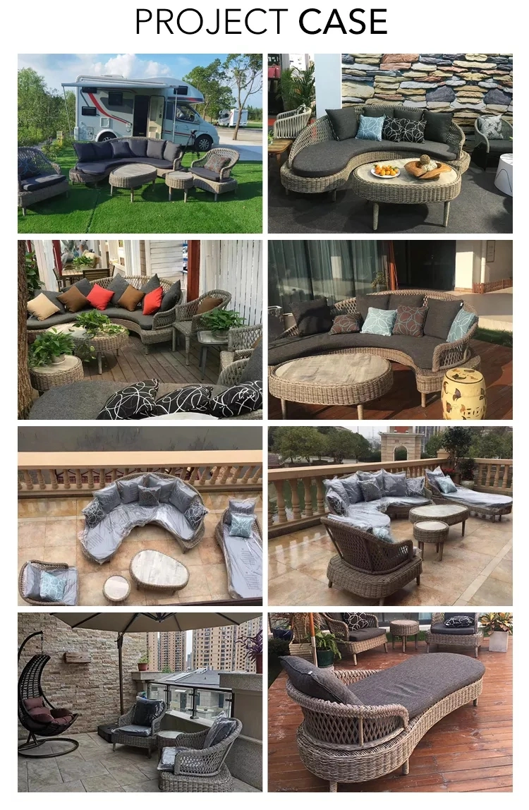 Wholesale Outdoor Lounge 6PC Set Patio Sofa Rattan Rope Wicker Rattan Outdoor Furniture Garden Sofa