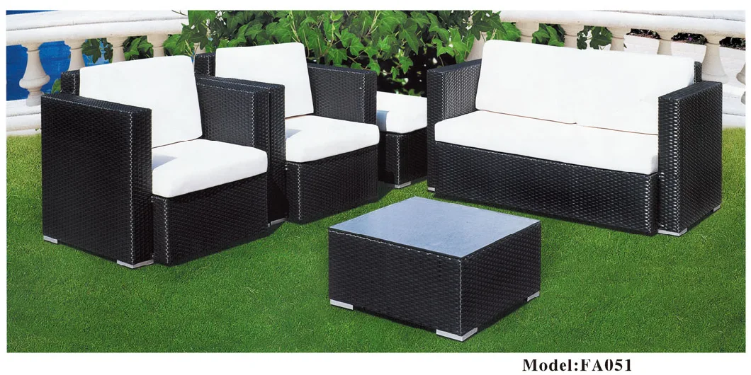 Modern Garden Terrace Waterproof Wicker Rope Woven Modular Lazy Lounge Furniture Set Patio Balcony Corner Rattan Outdoor Sofa