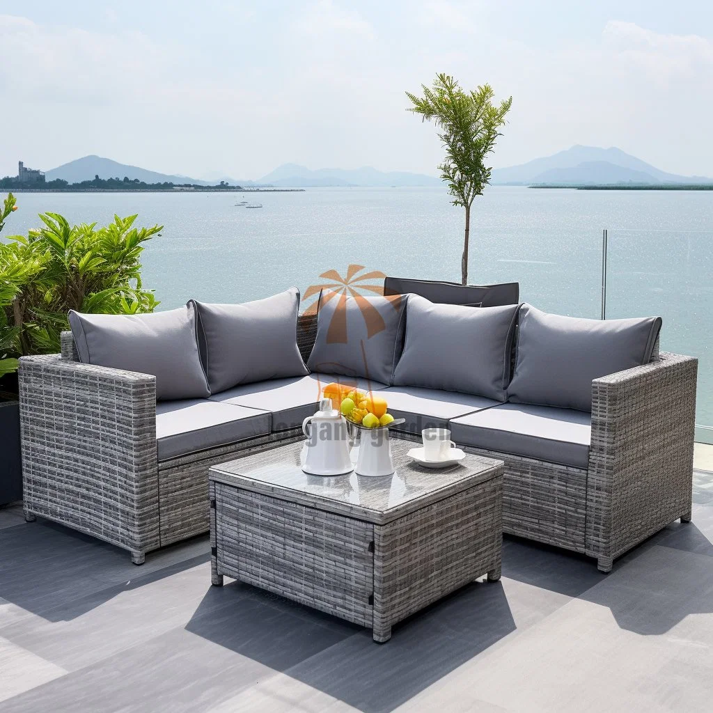 Modern Outdoor Hotel Woven Rattan Lounge Sofa Patio Outdoor Garden Balcony Sofa Set Sectional Furniture Set