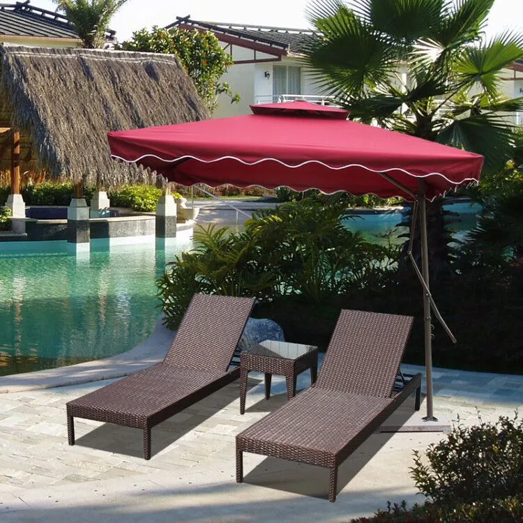 Customized Modern Hotel Swimming Pool Side Outdoor Beach Aluminum Sling Lounger Bed