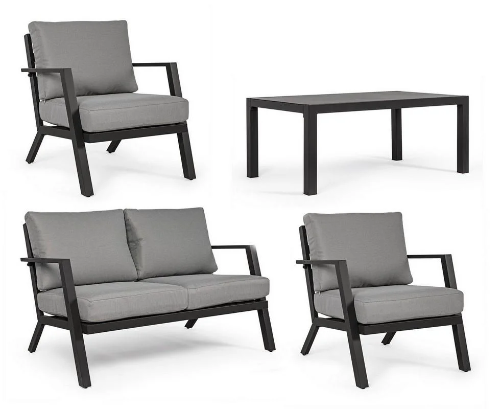 2023 New Arrival Aluminum Conversation Sofa Set Outdoor Lounge Patio Furniture Set