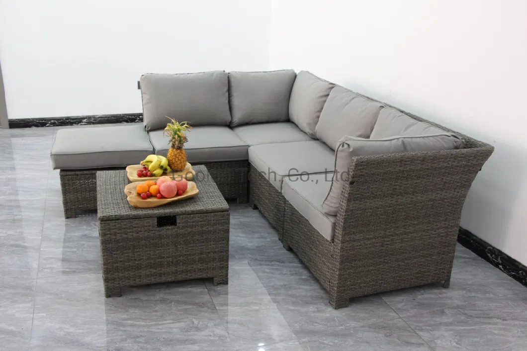 Living Room Rattan Wicker Conversation Party Sectional Sofa Sets