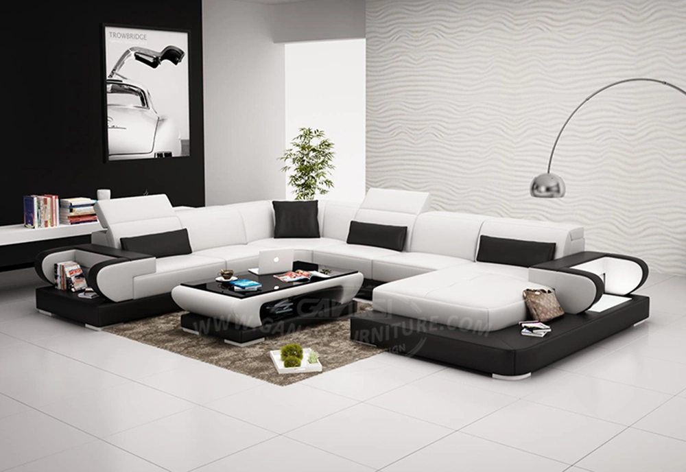 Modern European Livingroom Leather Dubai Sofa Furniture (G8002)