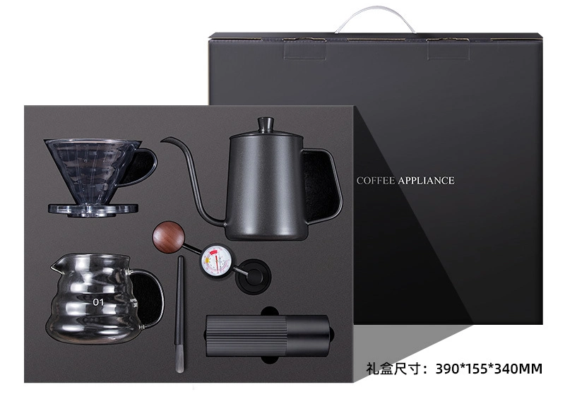 Outdoor Drip Pot Kettle Pour Over Coffee Grinder Hand Travel Bag Coffee Maker Coffee Tea Kettle Grinder Coffee Gift Set