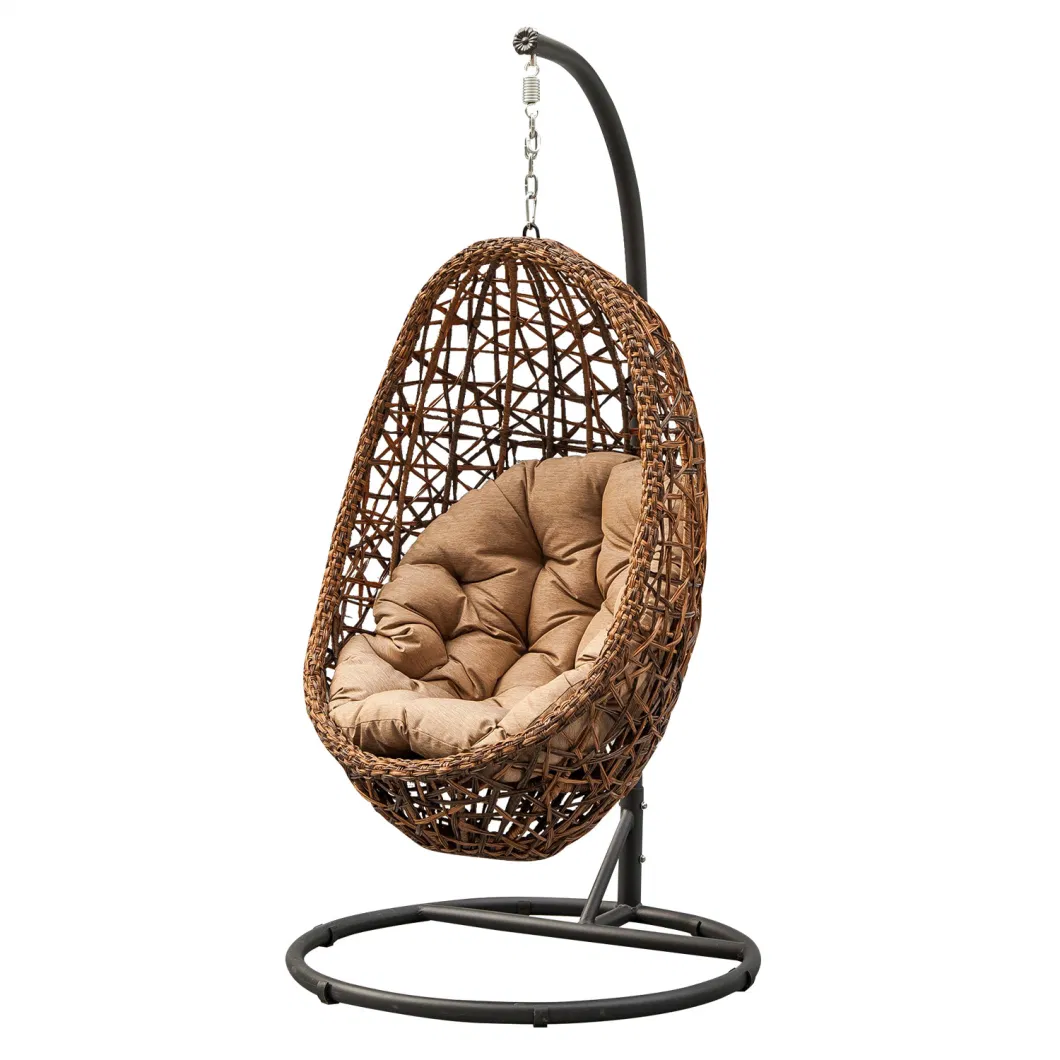 Living Room Leisure Wicker Hammock Garden Patio Single Rattan Hanging Swing Chairs with Stand