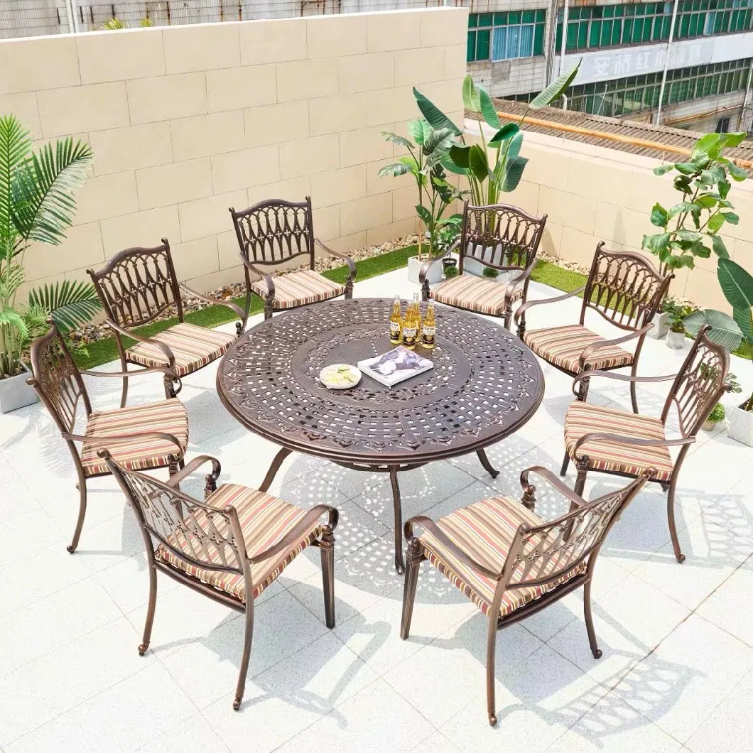 Outdoor Villa Courtyard Garden Simple Open-Air Balcony Leisure Commercial Cast Aluminum Desk and Chair Combination Furniture