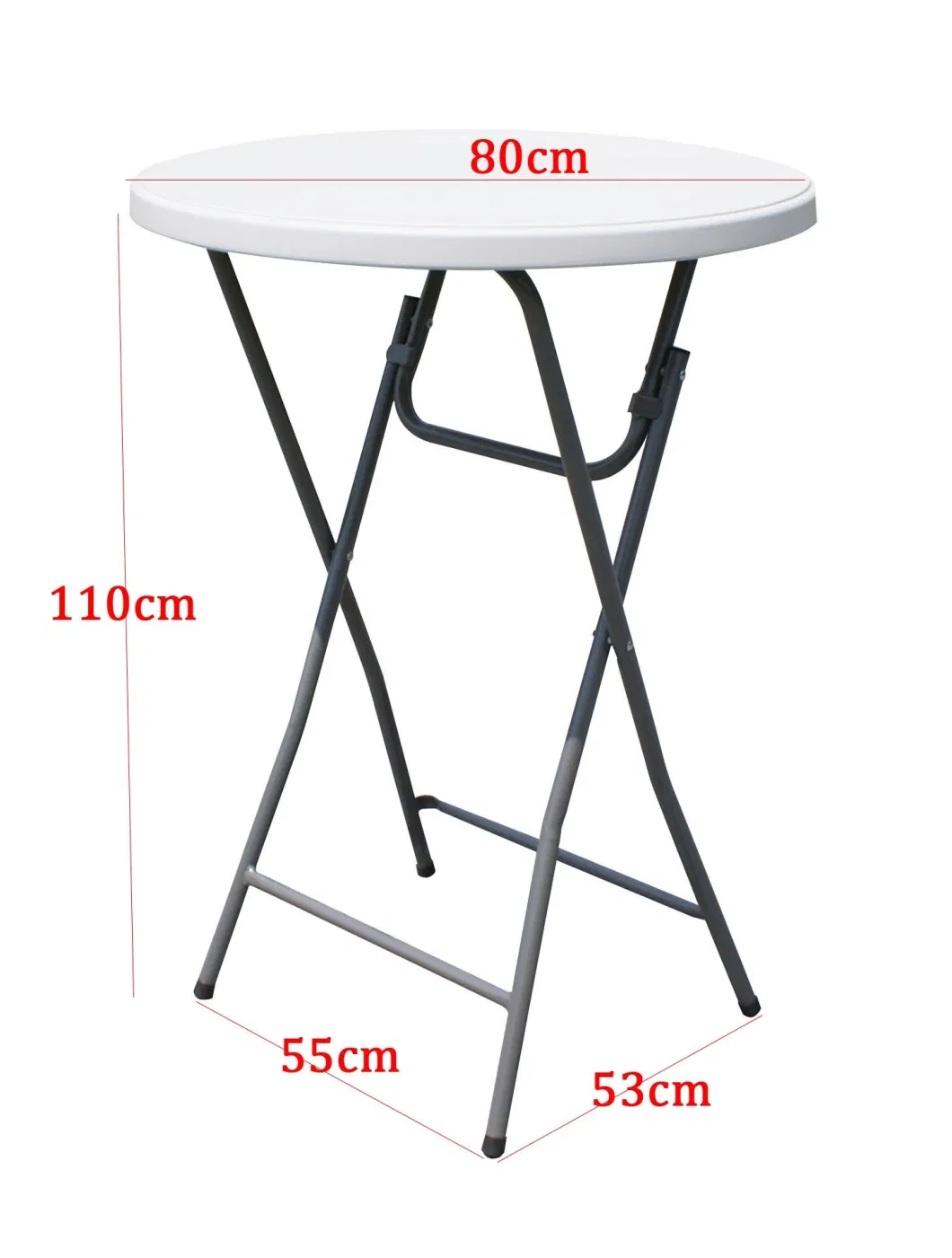 Outdoor High Top Plastic Folding Cocktail Table Round Folding White Round Party Table for Events