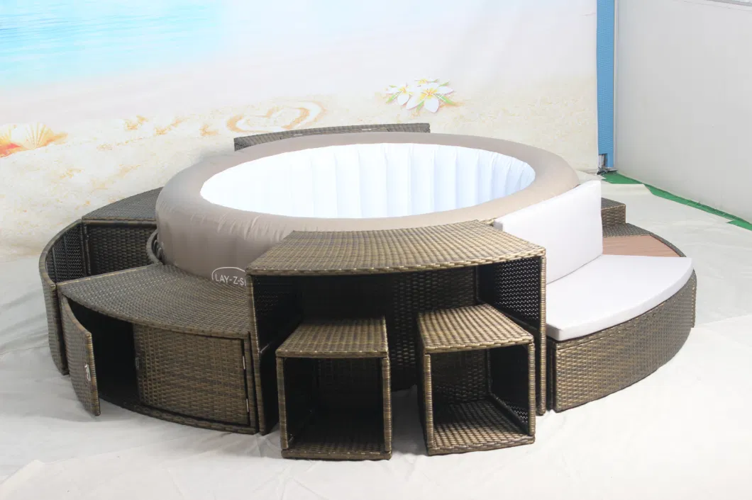 New Style Outdoor Patio Hotel Furniture Set Big Size Round Rattan Garden Furniture