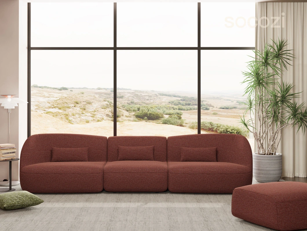 OEM Modular Simple Red Living Room Sofa Set for Home Luxury Design