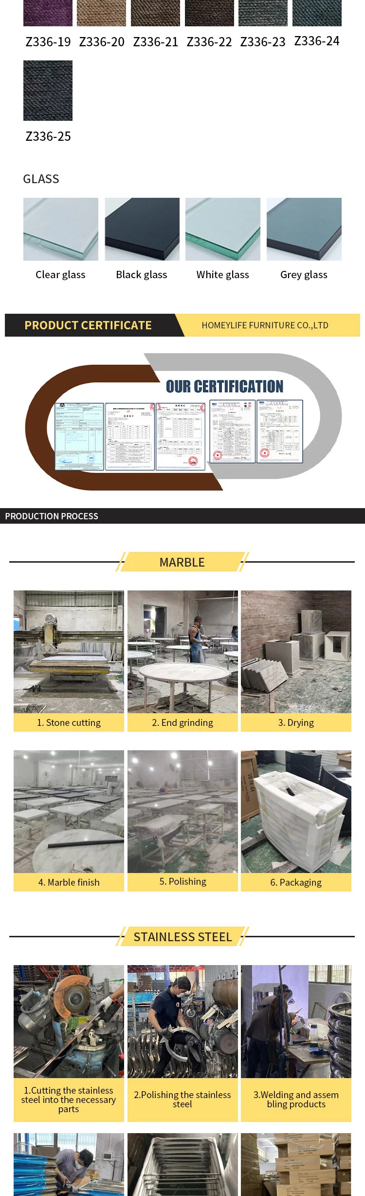 New Design Household Stainless Steel Base Marble Top Dining Table