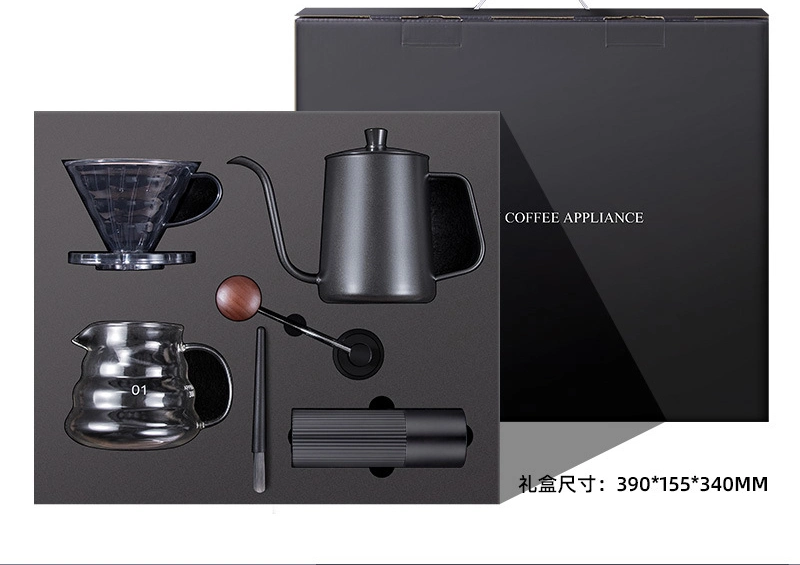 Outdoor Drip Pot Kettle Pour Over Coffee Grinder Hand Travel Bag Coffee Maker Coffee Tea Kettle Grinder Coffee Gift Set