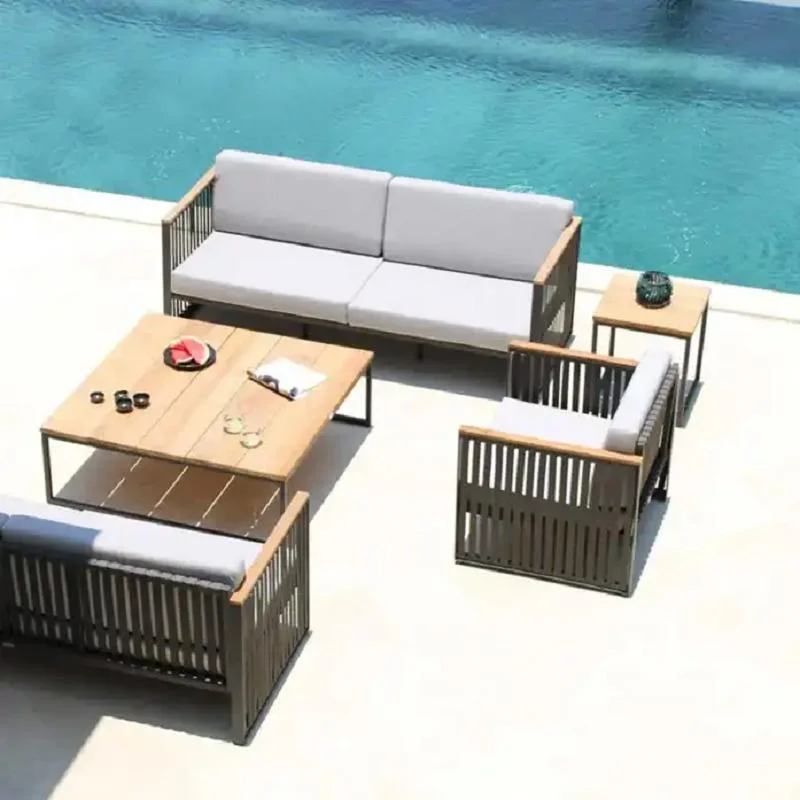 Factory Wholesale Aluminum Outdoor Beach Waterproof Sofa Garden Sectional Furniture Set