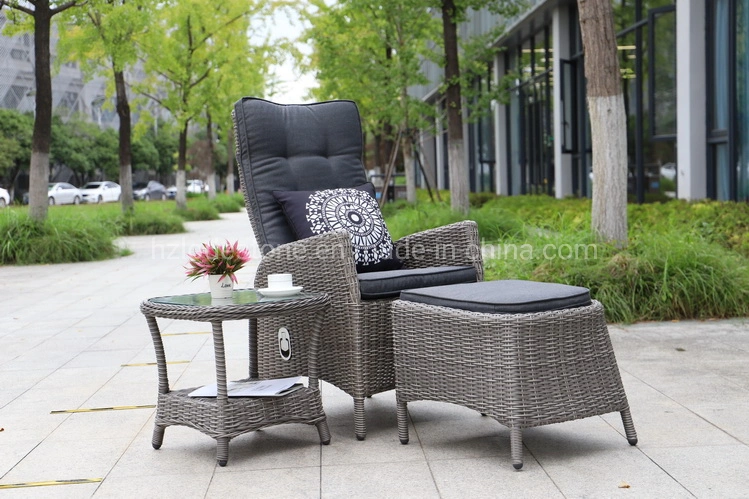 Outdoor Rattan Patio Lounger Garden Furniture Courtyard Luxury Aluminum Chaise Sun Lounger