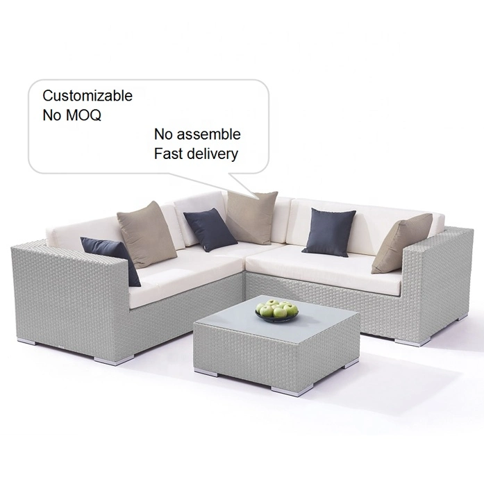 Luxury China Beach Aluminum Wicker Sectional Conversation Set Patio Pool Corner Lounge Rattan Garden Furniture Outdoor Sofa