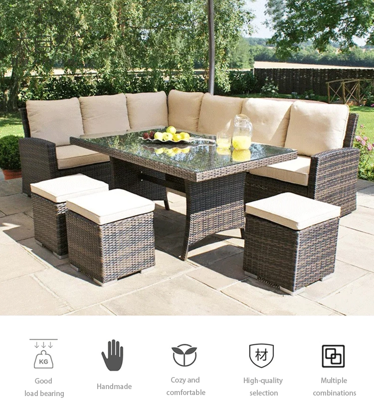 Factory Wicker Outdoor Patio Rattan Sofa Furniture Sofa Set