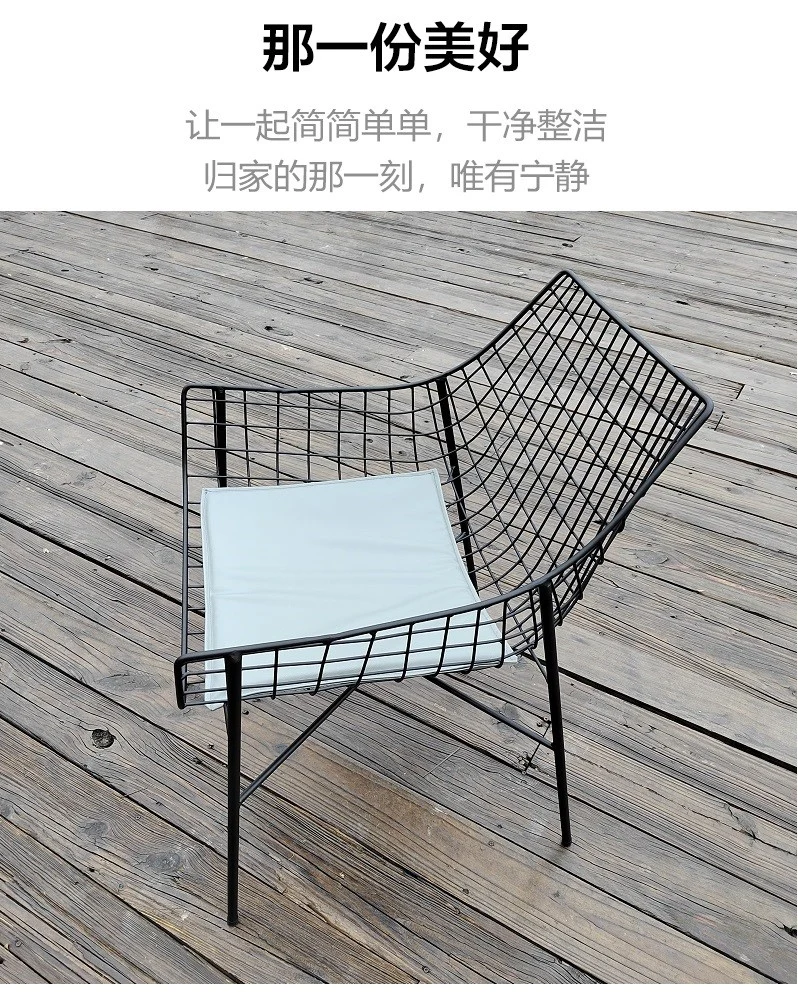 Super Sale Antique Vintage Wrought Cushioned Outdoor Chair Garden Furniture for Patio Backyard Dining Iron Wire Chair