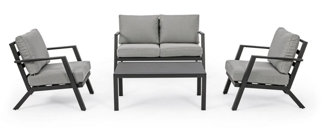 2023 New Arrival Aluminum Conversation Sofa Set Outdoor Lounge Patio Furniture Set