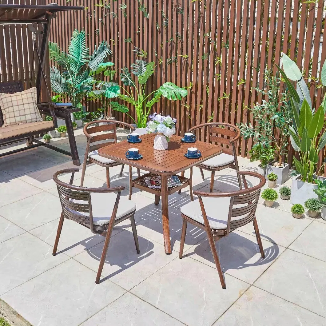 Outdoor Rattan Woven Table and Chair Combination Waterproof Aluminum Alloy Patio Balcony Casual Coffee Shop Milk Tea Shop