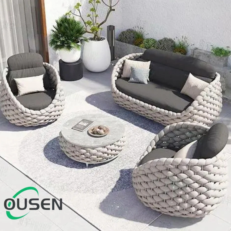 High Density Sponge Modular Pillow Aluminum Set Corner Garden Hotel Waterproof Outdoor Sofa Furniture