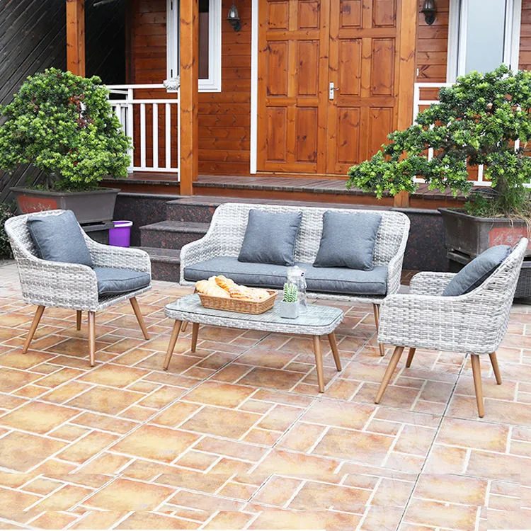 Modern Outdoor Hotel Woven Rope Lounge Sofa Patio Outdoor Garden Balcony Sofa Set Sectional Furniture Set