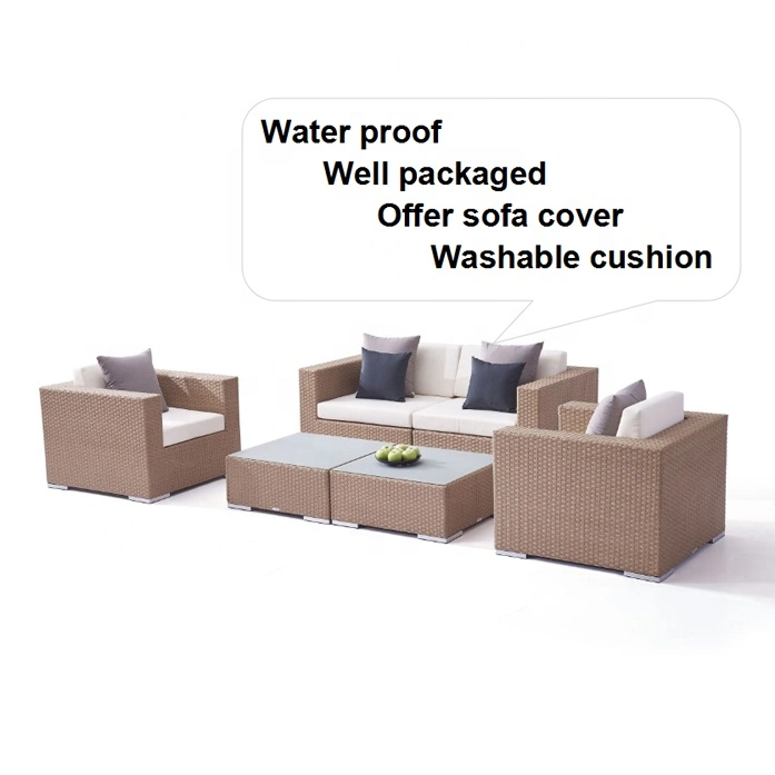 Modern Garden Terrace Waterproof Wicker Modular Lazy Lounge Furniture Set Patio Balcony Corner Rattan Outdoor Sofa