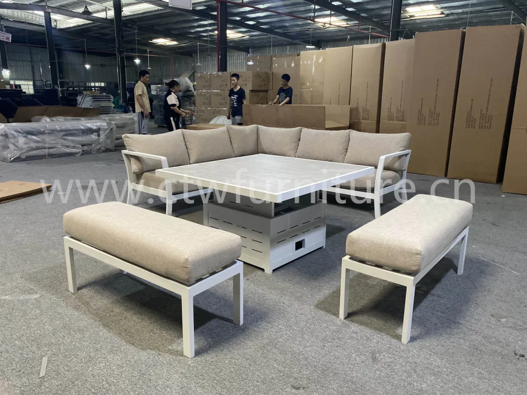 Patio Outdoor Furniture Modern Aluminum Weather Resisitant Garden Conversation Sofa