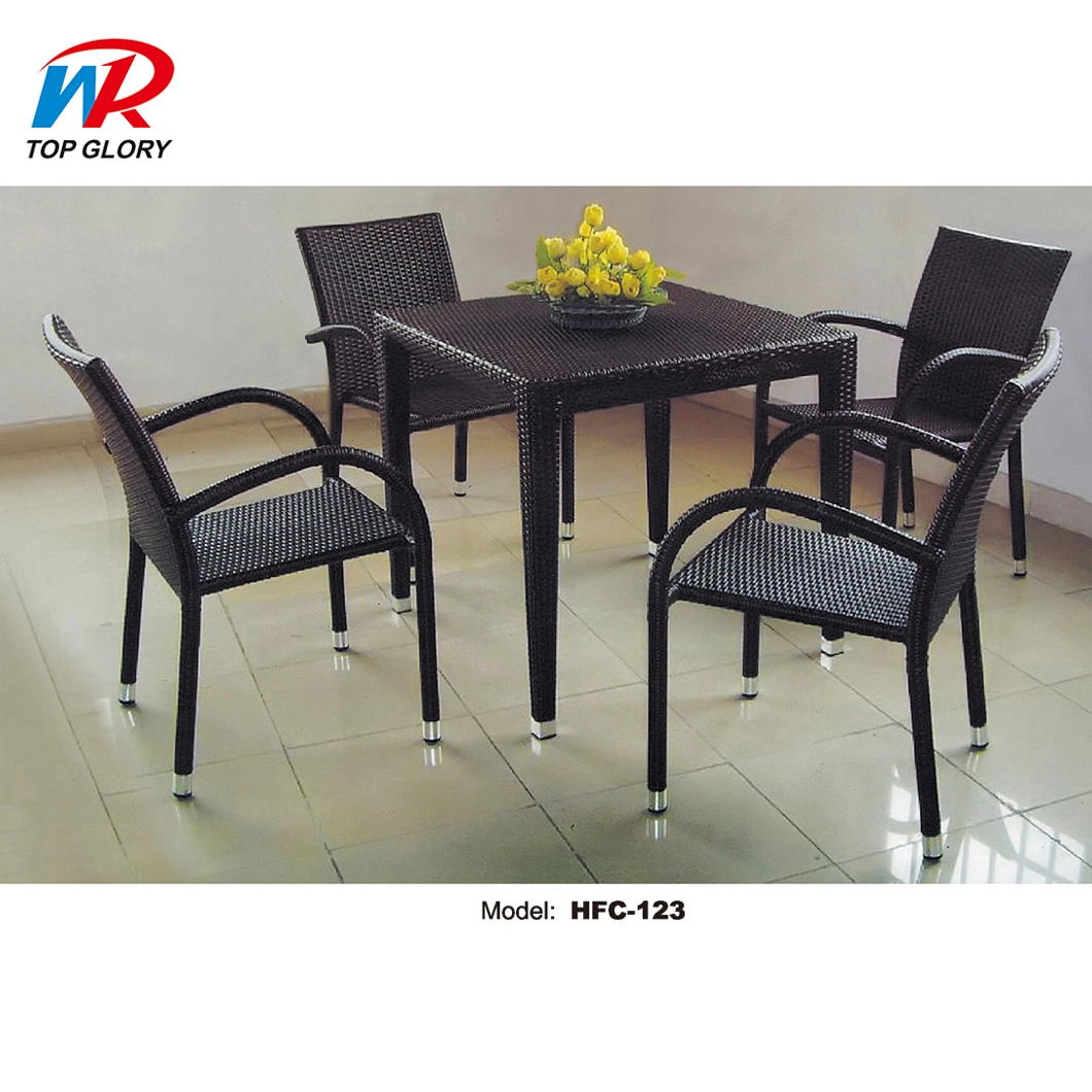 PE Rattan Outdoor Furniture Tea Table and Chair Set