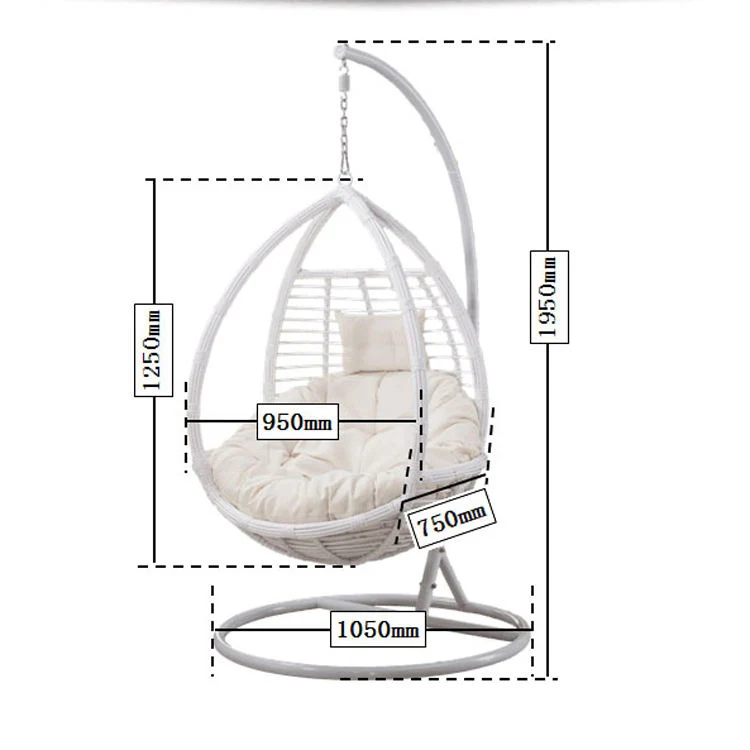 Balcony Wicker Lounge Chairs Indoor in Modern Style Outdoor Courtyard Beach Rattan Woven Single Seat Hanging Egg Swing Chair