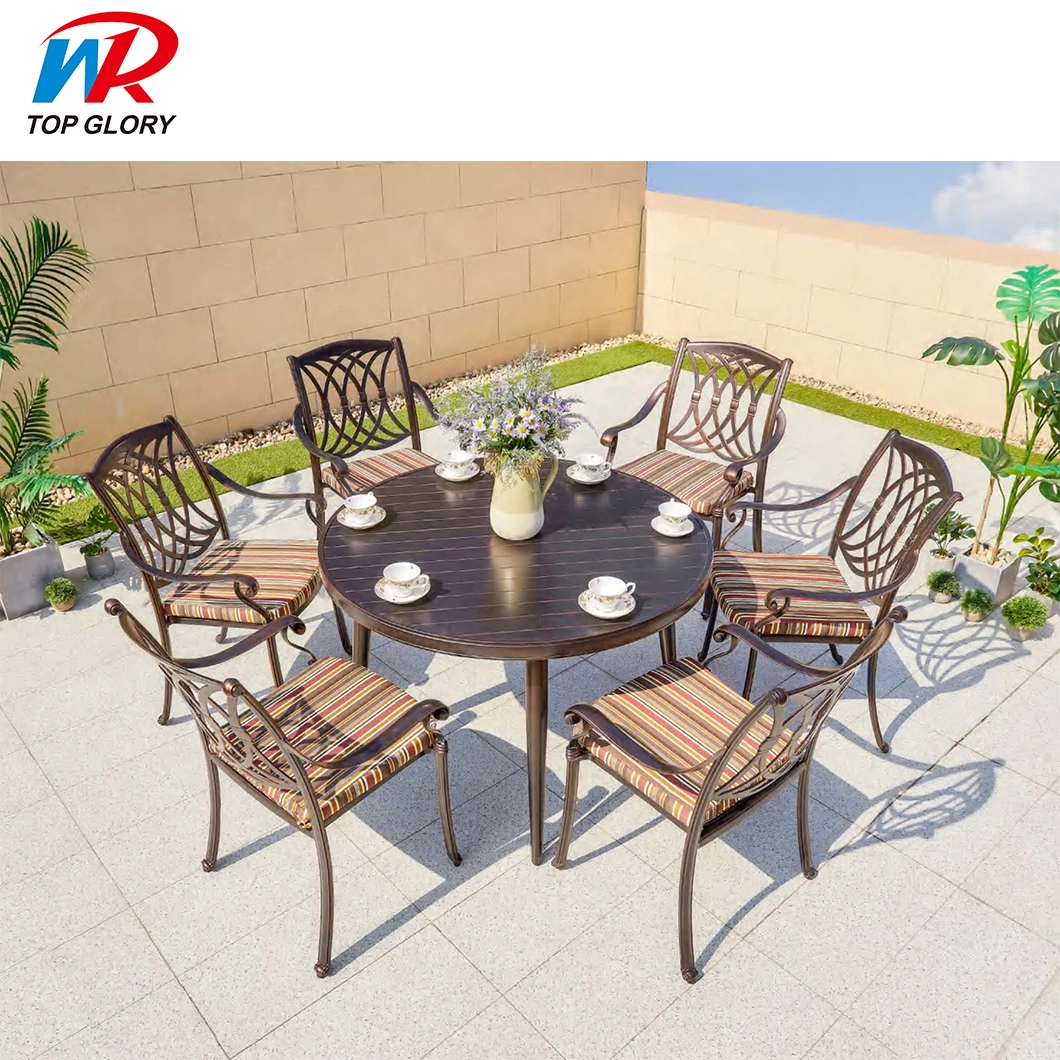 Wholesale Modern Style Outdoor Furniture Garden Dining Set Hotel Aluminum Table Round Square Rattan Furniture for Restaurant