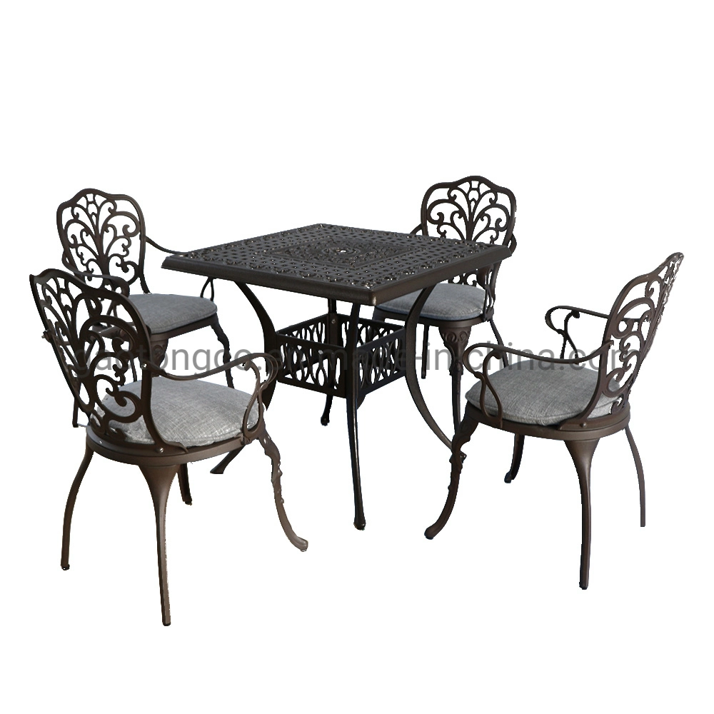 Round Garden Dining Table Set Outdoor Cast Aluminum Garden Table Furniture