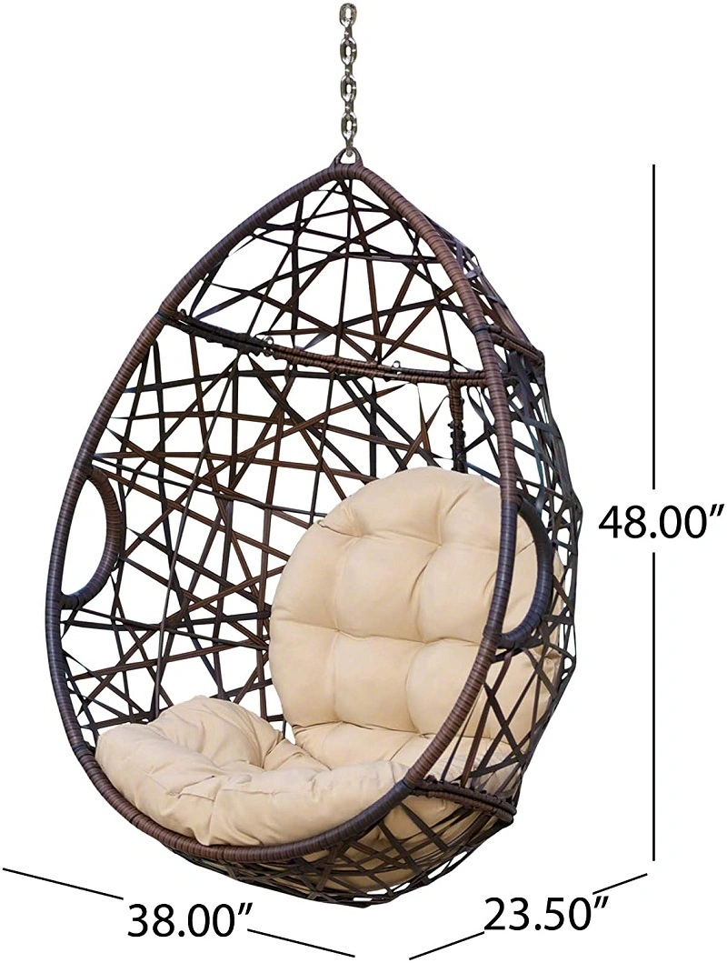 Hanging Hammock Chair, Hand Woven Rope Hammock Swing Chair for Indoor, Outdoor, Home, Bedroom, Patio, Deck, Garden