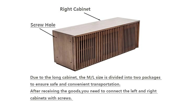 Modern Louvered TV Stand, with Solid Wood Slatted Doors, Open Storage Furniture