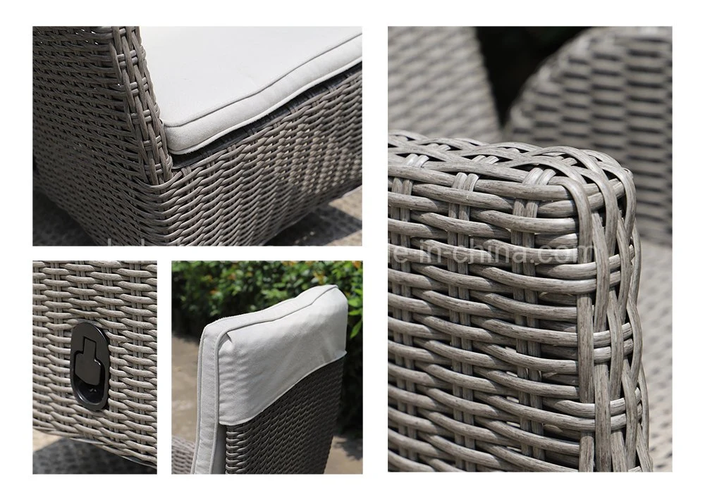 Classic Design Outdoor Chinese Aluminium UV Resistance Garden Recliner Chair PE Rattan Woven Balcony Backrest Adjustable Chair