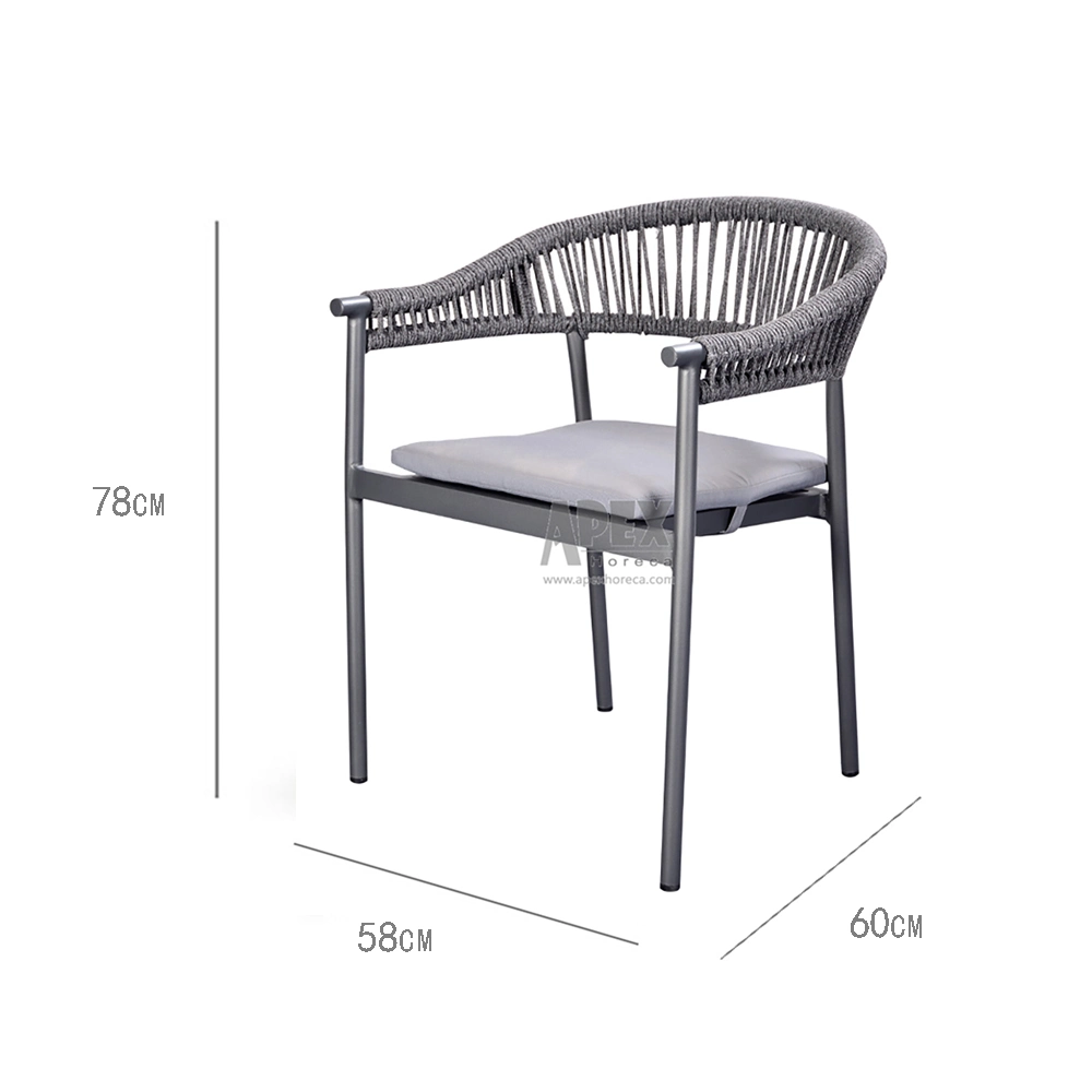Custom Outdoor Furniture Woven Rope Armchair Park Balcony Cafe Chair