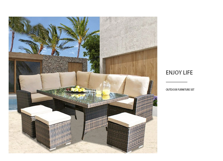 Factory Wicker Outdoor Patio Rattan Sofa Furniture Sofa Set