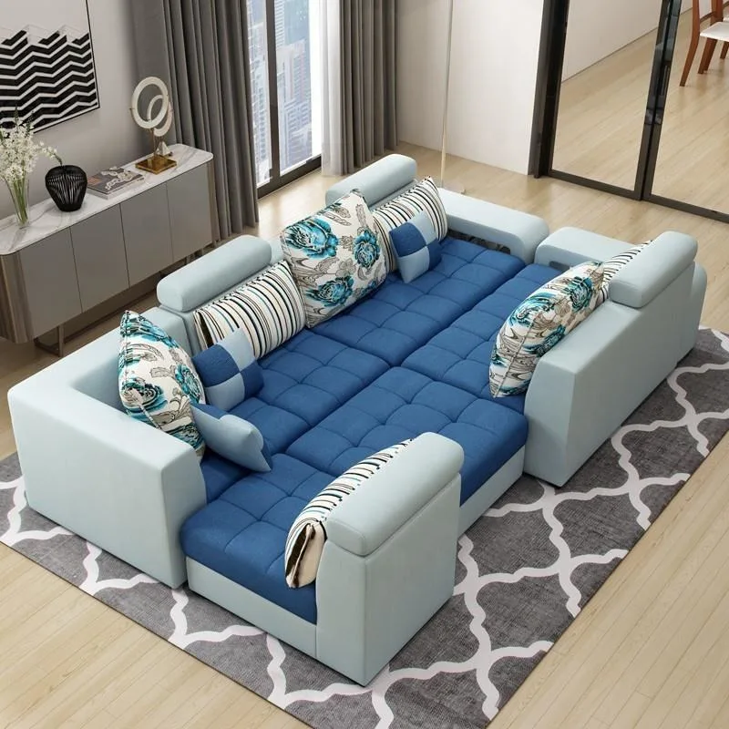 Modern Home Furnture Fabric Sectional Couch Living Room Sofa Set Luxury 7 Seater U Shaped Corner Sofa