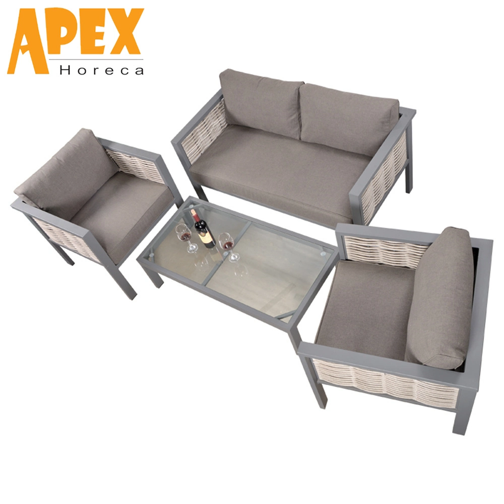 Modern Backyard Popular Outdoor Furniture Wicker Aluminum Frame Sofa Set