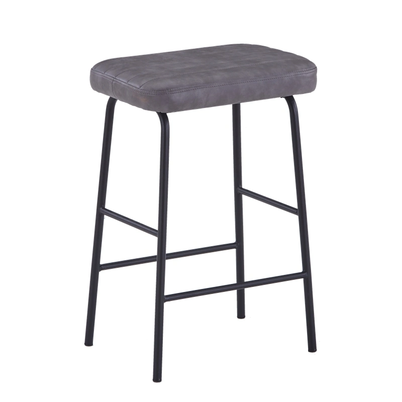 Modern Home Bar Outdoor Furniture PU Leather Seat Metal Leg Bar Stool High Chair for Living Room Restaurant