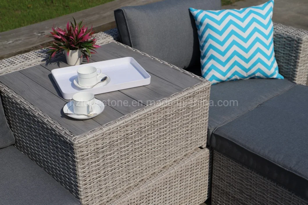 Hot Sale Luxury Outdoor Rattan Furniture Garden Sofa Set with Waterproof Cushion