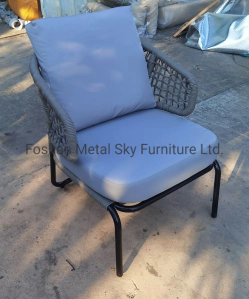 Outdoor Metal Garden Furniture Sets Hotel Restaurant Rattan Wicker Rope Chair