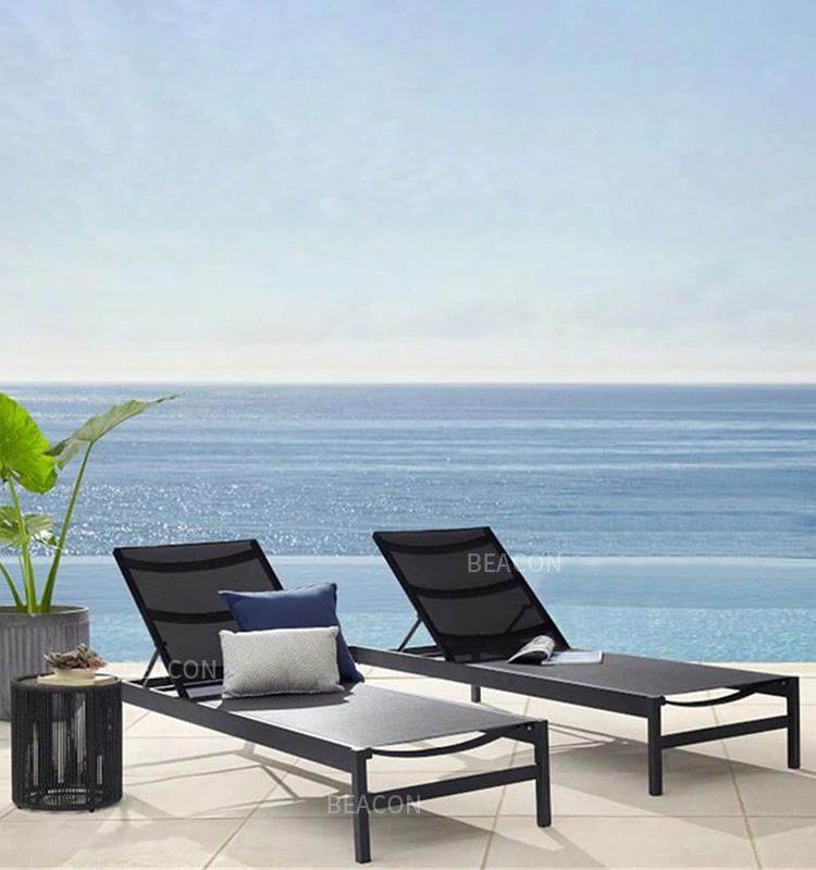 Aluminium Furniture Outdoor Home Garden Wholesale Modern Swimming Pool Beach Lounge Aluminum Textliene Mesh Sunbed