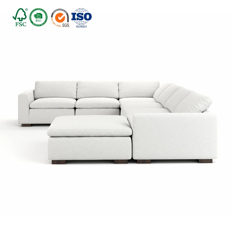 Modern Cloud U Sectional Couch Set Giant Kd Sofa Home Furniture Leather White Living Room Modular Sofa Set