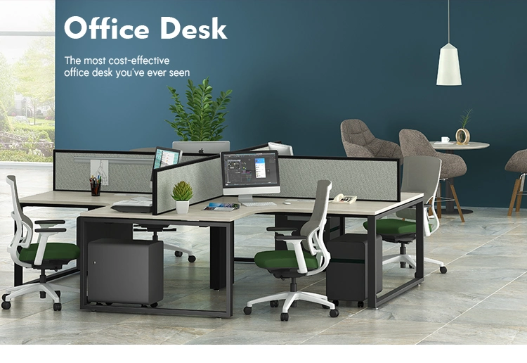 Factory Modular Aluminum Desk Table L Shape Workstation Office Furniture